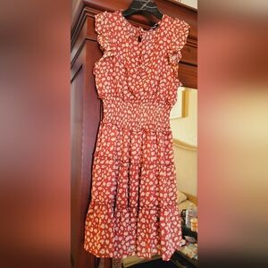 Brick color short dress